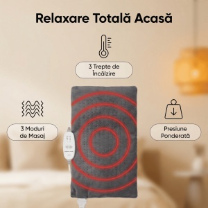 Perna electrica pentru masaj si ameliorarea durerilor cu 3 trepte de incalzire si 3 de masaj - Img 6
