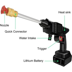 Pistol cu presiune de apa, fara fir, cu 2 acumulatori de 48V, 8L/min, 25 Bari - Img 7