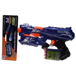 Pistol de jucarie, Max Attack, 4 proiectile din spuma si set de bile gelatinoase, pentru copii 8 ani+, multicolor - Img 3