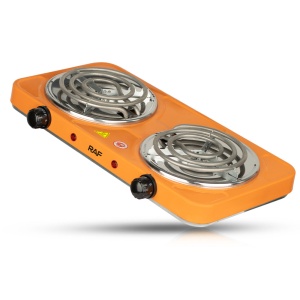 Plita electrica cu inductie, cu 2 arzatoare, 2 x 2000W, control temperatura, protectie la supraincalzire, portocaliu - Img 4