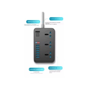 Prelungitor cu 3 prize si 6 USB 3.1A cu impamantare si protectie copii - Img 6