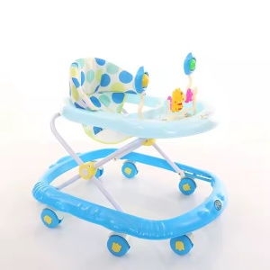 Premergator cu 8 roti, cu muzica, 3 reglaje pe inaltime, otel si plastic, 69x58x51 cm, roz/verde/albastru - Img 3