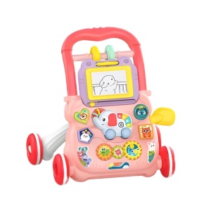 Premergator interactiv, educational, pentru copii 1 an+, 40x40x32 cm, roz/albastru - Img 1