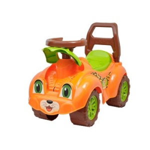 Premergator pentru copii 1 an+, Ride-on, masinuta vesela, cu claxon, tigru, portocaliu - Img 3
