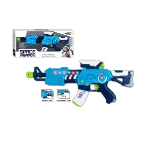 Pusca de jucarie pentru copii 3 ani+, Space Weapon, cu sunete si lumini, 38cm, albastru - Img 2