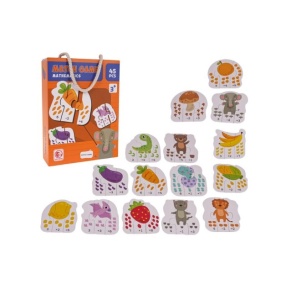 Puzzle matematic cu 45 piese pentru copii 3 ani+, cu animale si fructe, multicolor - Img 2