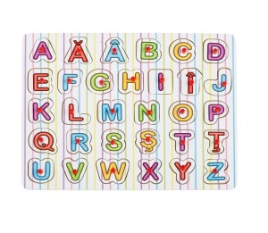 Puzzle tip Alfabet, 31 piese, lemn, 21.5x29.5 cm - Img 2