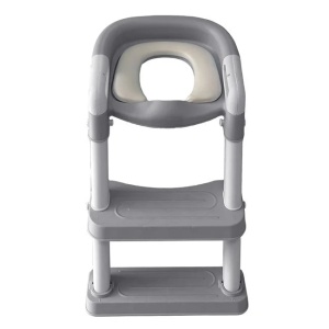 Reductor WC, pentru copii, cu scarita, dimensiuni 41x12.5x39cm, gri - Img 2