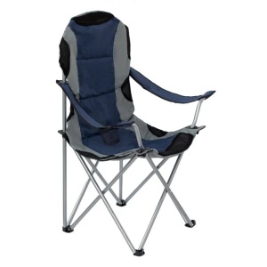 Scaun Pliabil pentru Camping, cu Husa, 59x59x105cm, Antracit Albastru