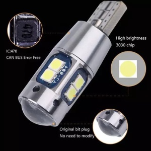 Set 2 becuri LED auto pentru de pozitii, T10 w5w, cu 10 led-uri cu, Canbus, 6000K, alb - Img 4