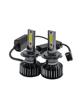 Set 2 Becuri LED H7 100W, F2 COB, Ventilator Slim, Canbus - Lumină Albă Rece 6000K - Img 1