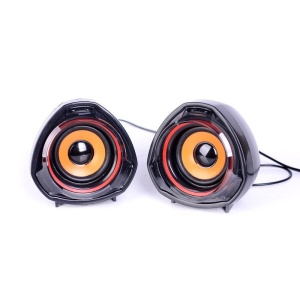 Set 2 boxe pentru PC, Q 87, 2 x 5W, negru cu portocaliu - Img 2