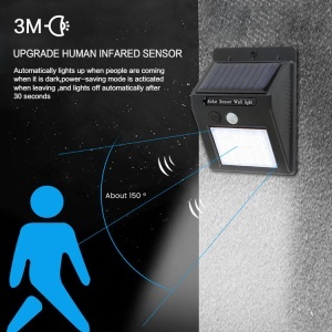 Set 2 lampi solare de perete cu 30 LED, Senzor de lumina si miscare - Img 7