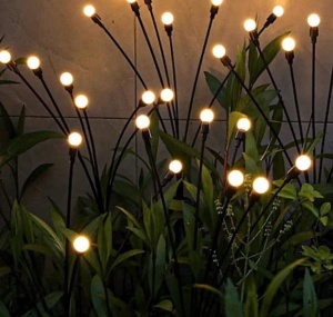 Set 2 Lampi solare LED Alb Cald cu 6 bulbi decoratiune gradina licurici - Img 2