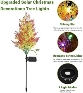 Set 2 Lampi Solare tip Copac cu 8 LED-uri, 74cm, Senzor de lumina, 800mAh, IP65, Multicolor - Img 12