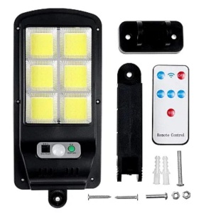 Set 2 Lampi Stradale Solare 150 LED COB cu 6 CASSETE cu Panou Solar Senzor de Miscare Lumina si Telecomanda Inclusa - Img 4