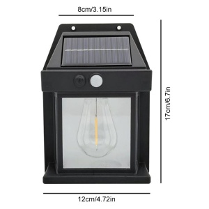 Set 2 x lampa solara de perete, Putere 2W 600LM, Rezistenta la apa IP65, Negru - Img 8