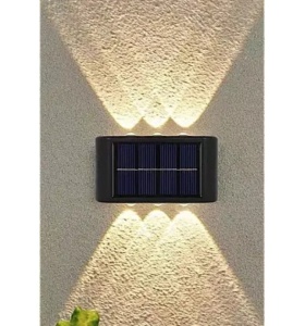 Set 4 lampi solare de perete cu 6 leduri, Lumina alb cald, Iluminare sus-jos, Protectie IP65 - Img 7