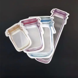Set 4 pungi de depozitare pentru alimente, cu fermoar, 4 dimensiuni - Img 3