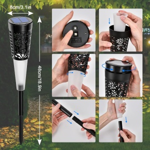 Set 6 lampi solare decorative pentru gradina cu lumina calda - Img 9