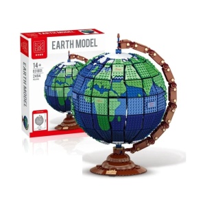 Set Constructie Globul Pamantesc, Rotativ, 2494 Piese, pentru copii 6 ani+, 38 x 28 x 28 cm, multicolor - Img 6