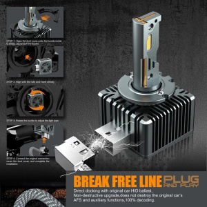 Set cu 2 becuri conversie hid-led, D3S, 35W, 12.000LM, Canbus, miez din cupru, radiator aluminiu - Img 5