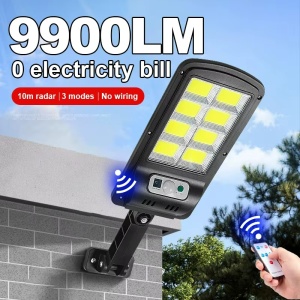 Set cu 2 lampi solare cu 8 cadrane 160 LED COB, senzor de miscare, lumina si telecomanda - Img 8
