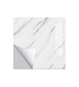 Set cu 5 placi autoadezive decorative, pentru perete, model marmura, din PVC, 60x60cm, negru/alb/crem - Img 8