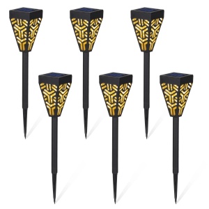 Set cu 6 lampi solare decorative pentru gradina, 2 in 1, suspendata sau infipta, negru, cu lumina alba calda - Img 1