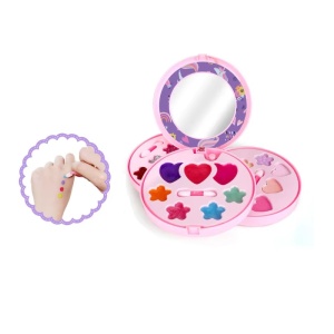 Set cu Paleta de Machiaj pe 3 Nivele, pentru Copii 5 ani+, cu Oglinda, Plastic, Roz - Img 3