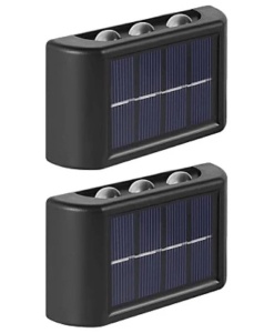 Set de 2 Lampi Solare de Perete cu 3 leduri, Iluminare Sus-Jos - Img 1