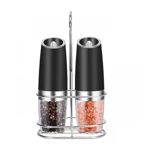 Set de 2 rasnite electrice pentru condimente cu suport din metal, Capacitate 50 ml