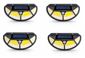 Set de 4 lampi solare de perete Model SH-122 LED COB cu senzor de miscare si lumina, 3 moduri de iluminare