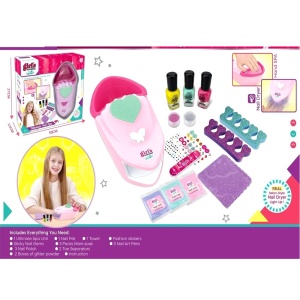 Set de manichiura pentru copii 6 ani+, cu lampa, 3 oje colorate si multe accesorii, multicolor - Img 3