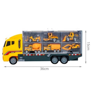 Set jucarii cu tir si 6 camioane din plastic pentru copii de peste 3 ani - Img 8