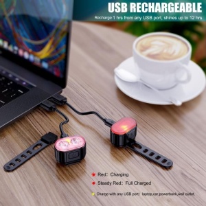 Set Lumini Bicicleta, Far si Stop LED, Reincarcabile USB, Rezistente la apa, Negru - Img 9