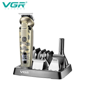 Set profesional de tuns si ingrijire 8 în 1 VGR V-095, Statie de incarcare, Trimmer, Aparat de tuns, Aparat de ras si accesorii multiple - Img 2