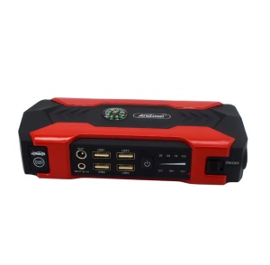 Starter auto multifunctional D1030, 15000mAh, 12V-19V output, 4 iesiri USB, afisaj eletronic, negru cu rosu - Img 2