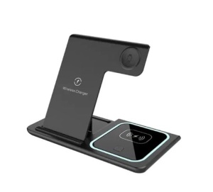 Statie de incarcare rapida 3 in 1 fara fir, magnetic, pliabil, 15W pentru telefon, ceas, casti - Img 5