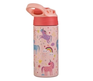 Sticla izoterma pentru copii Pop-Up, Model unicorni, Capacitate 330ml, Oțel Inoxidabil, Roz - Img 2