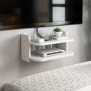 Suport de perete pentru router si alte obiecte, 20x30x14cm, alb - Img 3