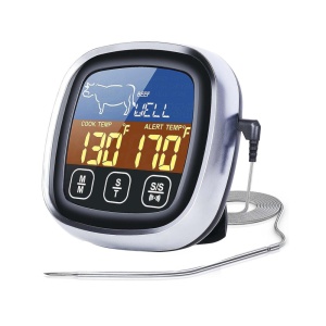 Termometru Digital Alimentar, pentru Carne, EK8012, -20°C si ~ 300°C, Negru-Argintiu - Img 1