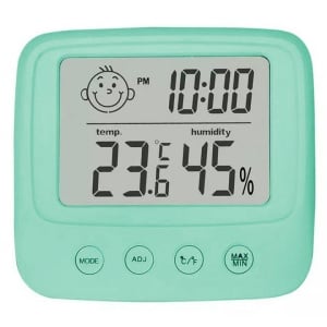 Termometru si higrometru de camera, LCD digital, compact, verde - Img 1