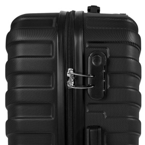 Troler negru cu dungi reliefate, Capacitate 90L, Dimensiune 45x25x67cm - Img 5