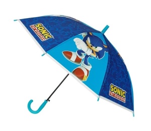 Umbrelă de Ploaie Sonic pentru copii, cu Baston, Automată, 66cm, albastru - Img 3