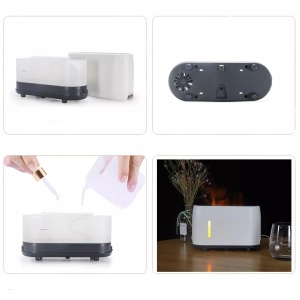 Umidificator si Difuzor de Aroma, cu Flacara Falsa, 240ml, Telecomanda, Temporizator, Negru - Img 4