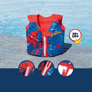 Vesta Inot pentru Copii 1-3 Ani, Bestway, din Spuma, Model Spiderman, Rosu-Albastru - Img 2