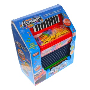 Acordeon pentru copii de 3 ani+, cu baterii, manual sau automat, 20x10x28 cm, multicolor - Img 4