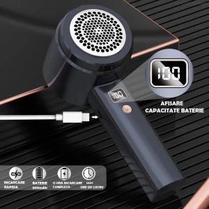 Aparat de Curatat Scame, Incarcare USB, Acumulator 500mAh, Ecran cu Afisaj LED - Img 7