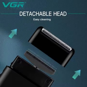 Aparat de Ras Electric Portabil VGR V-390, Reincarcabil USB, Folie Dubla de Precizie, Trimmer Integrat, Autonomie 45 Minute, Negru - Img 8
